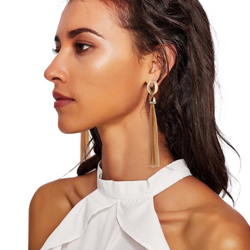 Mental Tassels Pierced Earrings - Picture 3 of 3